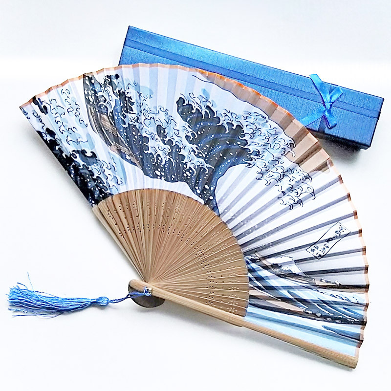 Custom Printed Portable PYRAMID Style Bamboo Hand Fan for Wedding and Business Gifts