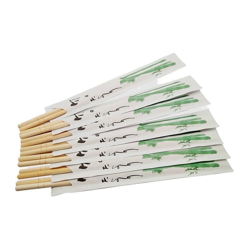 Round Natural Bamboo Disposable Chopsticks with Customized Printing Eco-Friendly for Chinese Food